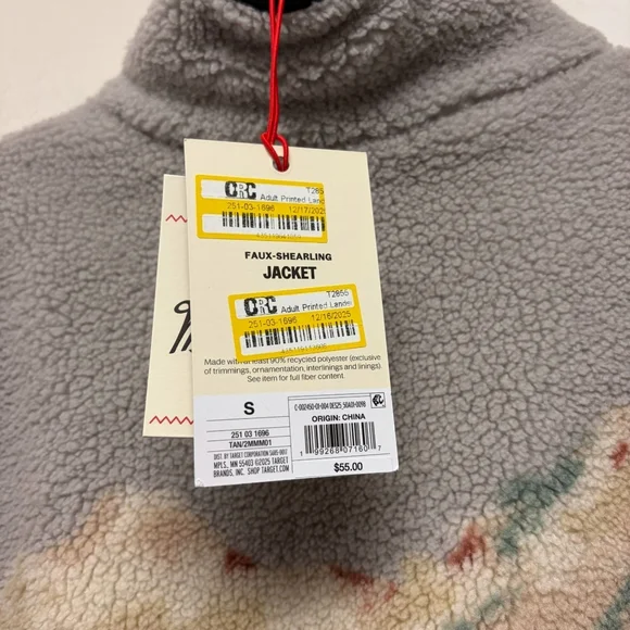 Adult Jacket Faux-shearling Size Small #227 - Picture 3 of 8